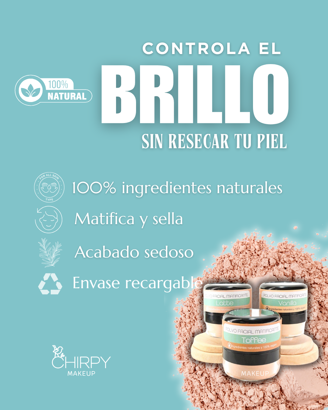 Polvo Matificante Piel Canela - Toffee