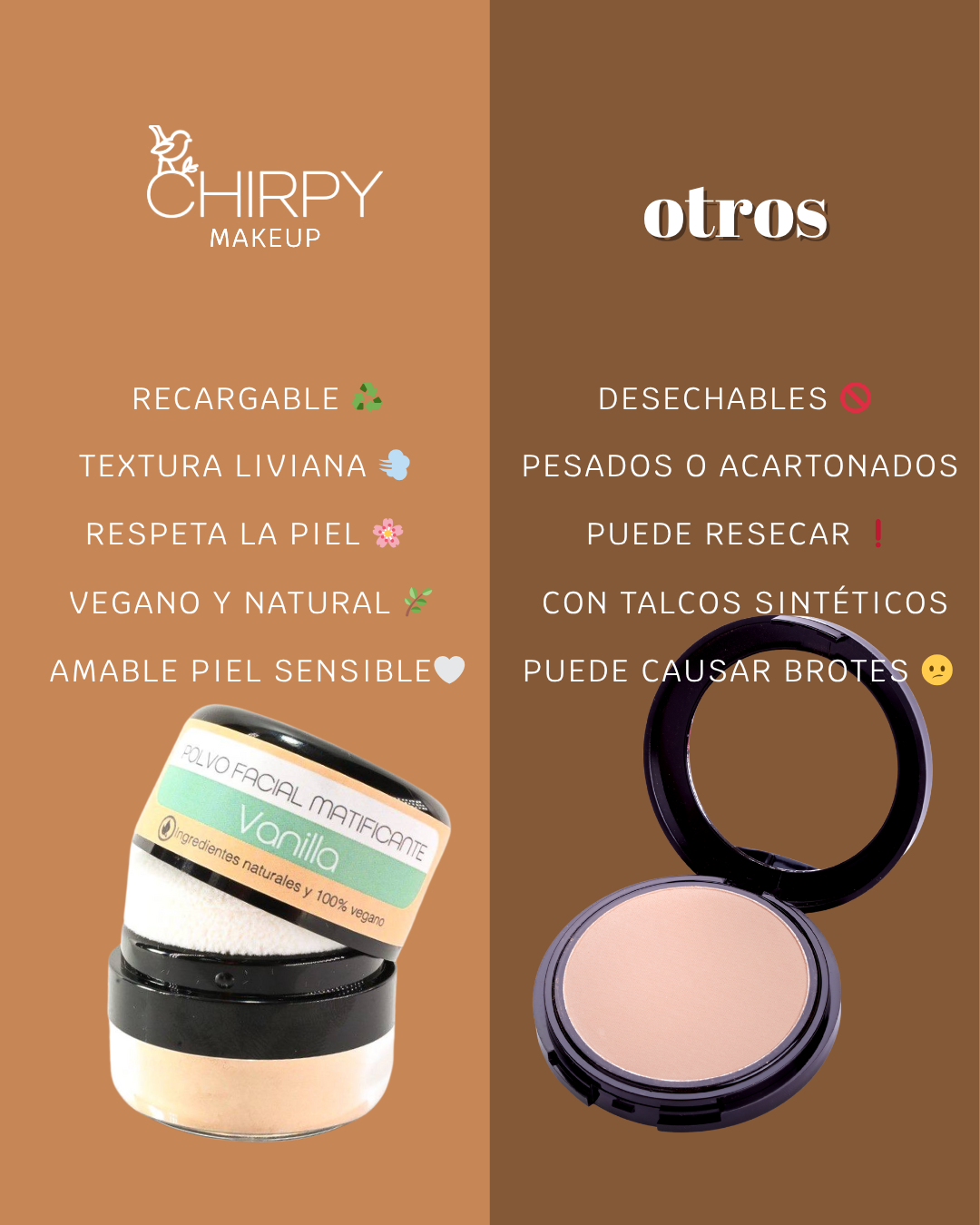 Recarga Ecologica Polvo Facial Matificante Vainilla - Piel Clara